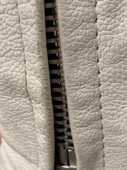 COOL SCAT（クールスキャット）COOL SCAT (クールスキャット) シングルライダースジャケット ホワイト サイズ:36の古着・服飾アイテム