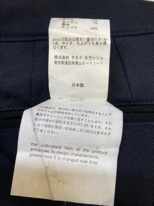 sacai（サカイ）sacai (サカイ) サイドフリンジパンツ ネイビー サイズ:M(2)の古着・服飾アイテム