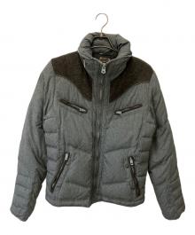 DIESEL（ディーゼル）の古着「切替ダウンジャケット」｜グレー×ブラウン