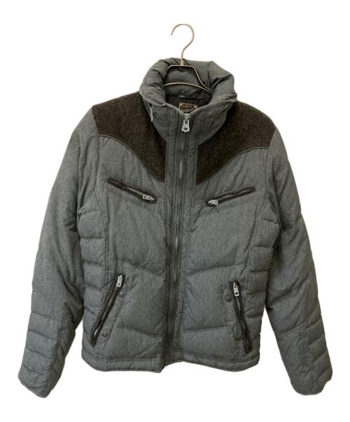DIESEL（ディーゼル）DIESEL (ディーゼル) 切替ダウンジャケット グレー×ブラウン サイズ:Lの古着・服飾アイテム