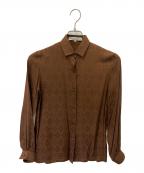 Christian Diorクリスチャン ディオール）の古着「総柄シルクブラウス」｜ブラウン