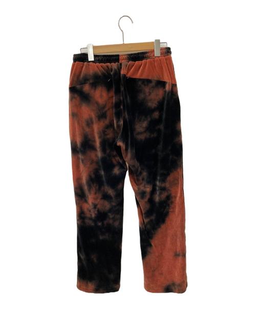 BLUE BLUE（ブルーブルー）BLUE BLUE (ブルーブルー) ベロアイージーパンツ ブラック×オレンジ サイズ:2の古着・服飾アイテム