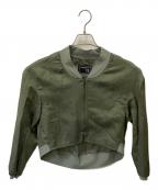 Gabardine K.Tギャバシンケーティー）の古着「洗えるシアーサテンブルゾン」｜カーキ