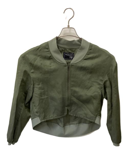 Gabardine K.T（ギャバシンケーティー）Gabardine K.T (ギャバシンケーティー) 洗えるシアーサテンブルゾン カーキ サイズ:9の古着・服飾アイテム