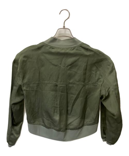 Gabardine K.T（ギャバシンケーティー）Gabardine K.T (ギャバシンケーティー) 洗えるシアーサテンブルゾン カーキ サイズ:9の古着・服飾アイテム