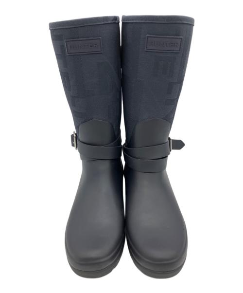 HUNTER（ハンター）HUNTER (ハンター) リファインドジャカードショートブーツ ネイビー サイズ:36の古着・服飾アイテム