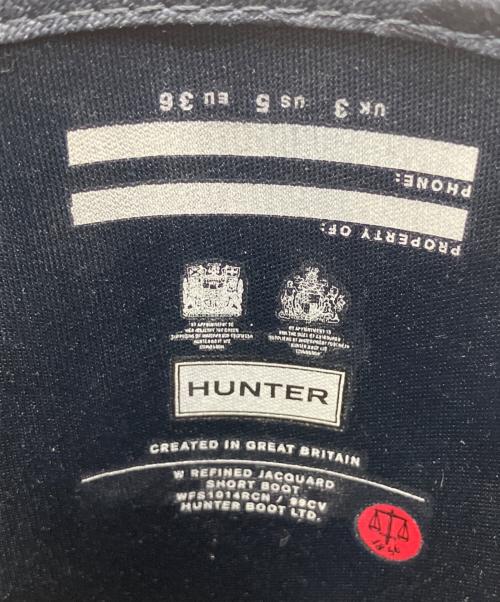 HUNTER（ハンター）HUNTER (ハンター) リファインドジャカードショートブーツ ネイビー サイズ:36の古着・服飾アイテム