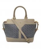 Samantha Vegaサマンサベガ）の古着「2WAYハンドバッグ」｜ベージュ×ブルー