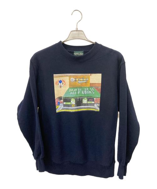 SHARDY SELF HELP BOOKS（シェイディーセルフヘルプブックス）SHARDY SELF HELP BOOKS (シェイディーセルフヘルプブックス) プリントスウェット ネイビー サイズ:Mの古着・服飾アイテム