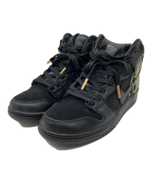 NIKE SB（ナイキエスビー）NIKE SB (ナイキエスビー) FAUST (ファウスト) DUNK HIGH PRO QS ブラック×ゴールド サイズ:cm26の古着・服飾アイテム