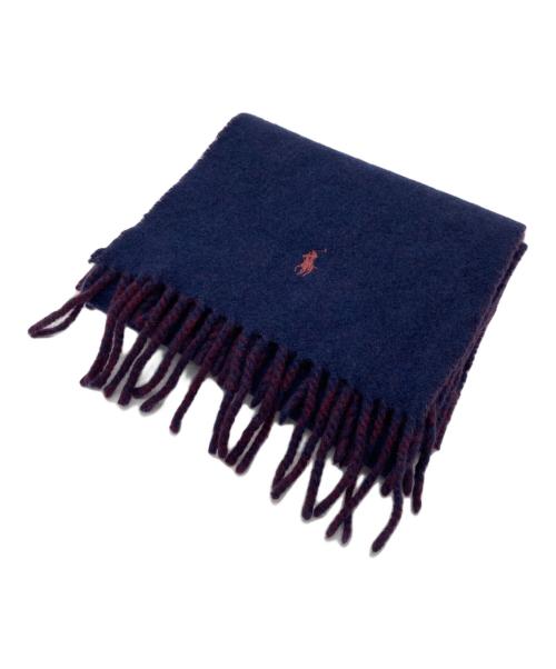 POLO RALPH LAUREN（ポロ・ラルフローレン）POLO RALPH LAUREN (ポロ・ラルフローレン) マフラー ネイビー×ボルドーの古着・服飾アイテム