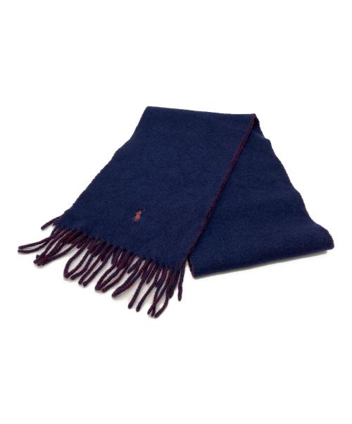 POLO RALPH LAUREN（ポロ・ラルフローレン）POLO RALPH LAUREN (ポロ・ラルフローレン) マフラー ネイビー×ボルドーの古着・服飾アイテム