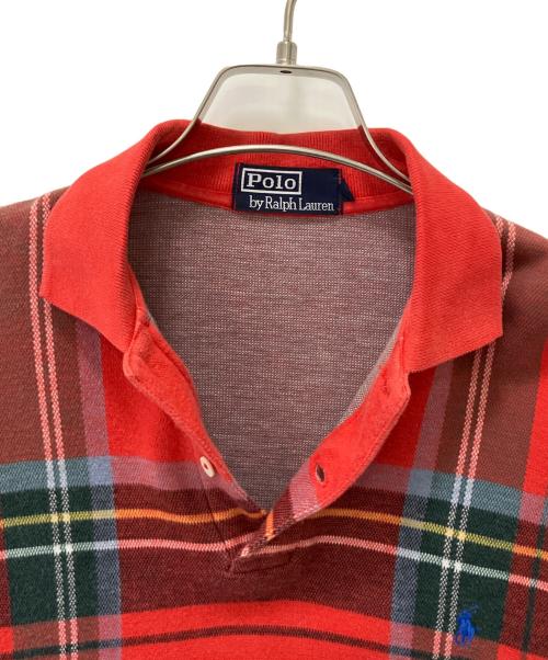 POLO RALPH LAUREN（ポロ・ラルフローレン）POLO RALPH LAUREN (ポロ・ラルフローレン) 【古着】ニットポロシャツ レッド×グリーン サイズ:Mの古着・服飾アイテム