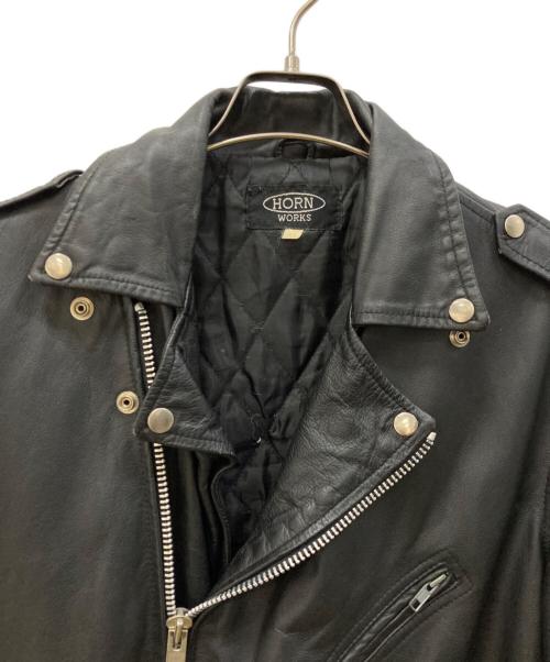 HORN WORKS（ホーンワークス）HORN WORKS (ホーンワークス) ダブルライダースジャケット ブラック サイズ:表記なしの古着・服飾アイテム