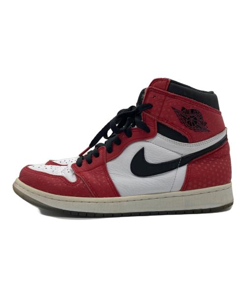 NIKE（ナイキ）NIKE (ナイキ) AIR JORDAN 1 RETRO HIGH OG SPIDER-MAN ORIGIN STORY レッド×ブラック サイズ:cm27.5の古着・服飾アイテム