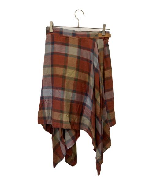 Aga（アーガ）Aga (アーガ) アシンメトリースカート ブラウン サイズ:38 未使用品の古着・服飾アイテム