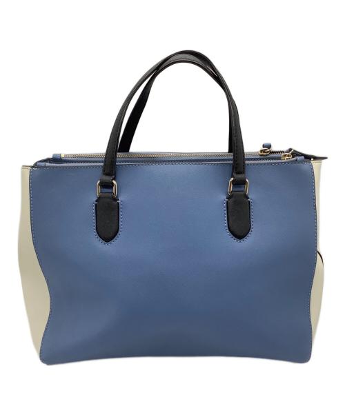 Kate Spade（ケイトスペード）Kate Spade (ケイトスペード) ハンドバッグ ブルー×ホワイトの古着・服飾アイテム