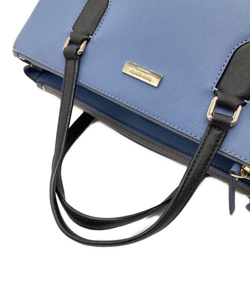 Kate Spade（ケイトスペード）Kate Spade (ケイトスペード) ハンドバッグ ブルー×ホワイトの古着・服飾アイテム