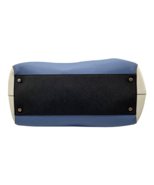 Kate Spade（ケイトスペード）Kate Spade (ケイトスペード) ハンドバッグ ブルー×ホワイトの古着・服飾アイテム