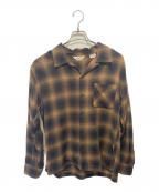 FIVE BROTHERファイブブラザー）の古着「長袖シャツ」｜ベージュ×ブラウン