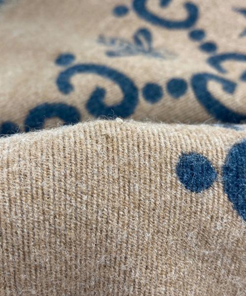 GUCCI（グッチ）GUCCI (グッチ) 大判ストール ブラウン×ブラックの古着・服飾アイテム