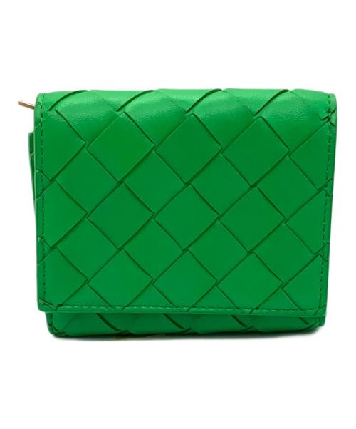 BOTTEGA VENETA（ボッテガベネタ）BOTTEGA VENETA (ボッテガベネタ) 3つ折り財布 グリーンの古着・服飾アイテム