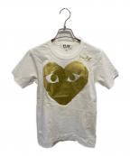 PLAY COMME des GARCONSプレイコムデギャルソン）の古着「半袖カットソー」｜ホワイト×ゴールド