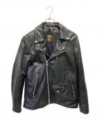 VANSONバンソン）の古着「Doulbe Riders Jacket Type 2」｜ブラック