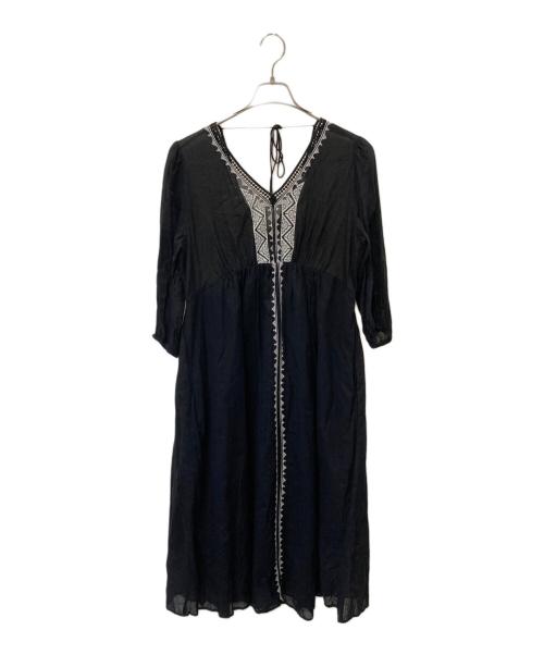 ne quittez pas（ヌキテパ）ne quittez pas (ヌキテパ) 半袖ワンピース ブラック サイズ:記載なしの古着・服飾アイテム