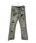 Jaded Londonジェイデッドロンドン）の古着「ダメージ加工デニムパンツ」｜ブルー