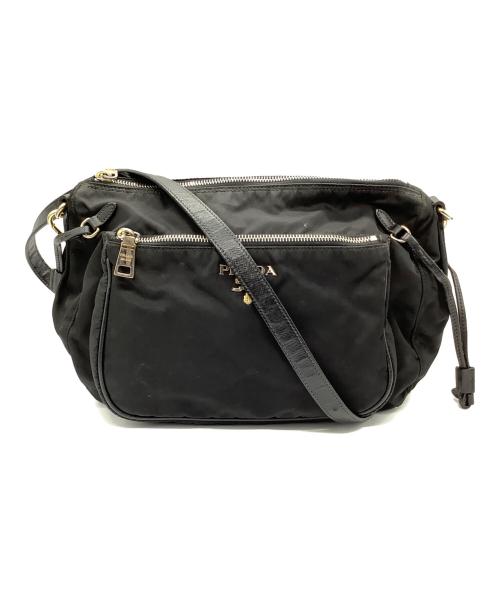 PRADA（プラダ）PRADA (プラダ) ナイロンショルダーバッグ ブラックの古着・服飾アイテム