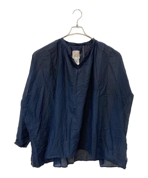 HANNOHWESSEL（・）HANNOHWESSEL (・) 長袖ブラウス ネイビー サイズ:40の古着・服飾アイテム