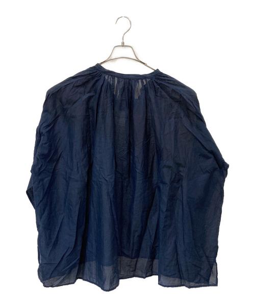 HANNOHWESSEL（・）HANNOHWESSEL (・) 長袖ブラウス ネイビー サイズ:40の古着・服飾アイテム
