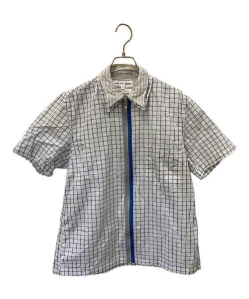 COMME des GARCONS SHIRT（コムデギャルソンシャツ）COMME des GARCONS SHIRT (コムデギャルソンシャツ) 半袖シャツ ホワイト×ブルー サイズ:Mの古着・服飾アイテム