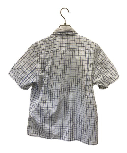 COMME des GARCONS SHIRT（コムデギャルソンシャツ）COMME des GARCONS SHIRT (コムデギャルソンシャツ) 半袖シャツ ホワイト×ブルー サイズ:Mの古着・服飾アイテム