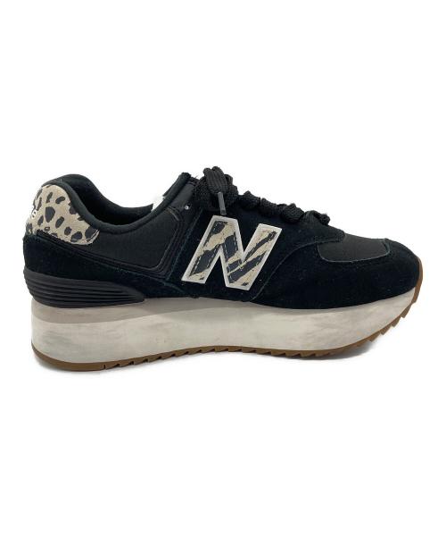 NEW BALANCE（ニューバランス）NEW BALANCE (ニューバランス) 厚底ソールスニーカー ブラック×ベージュ サイズ:25.0cmの古着・服飾アイテム