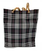 BURBERRY LONDONバーバリーロンドン）の古着「ナイロントートバッグ」｜ブラック×ホワイト×レッド