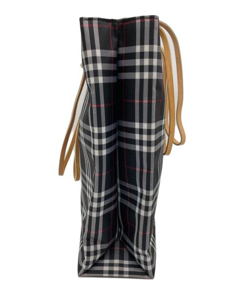 BURBERRY LONDON（バーバリーロンドン）BURBERRY LONDON (バーバリーロンドン) ナイロントートバッグ ブラック×ホワイト×レッドの古着・服飾アイテム