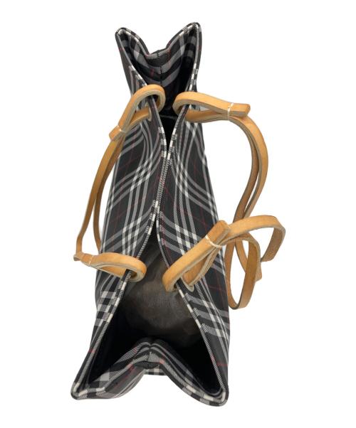 BURBERRY LONDON（バーバリーロンドン）BURBERRY LONDON (バーバリーロンドン) ナイロントートバッグ ブラック×ホワイト×レッドの古着・服飾アイテム