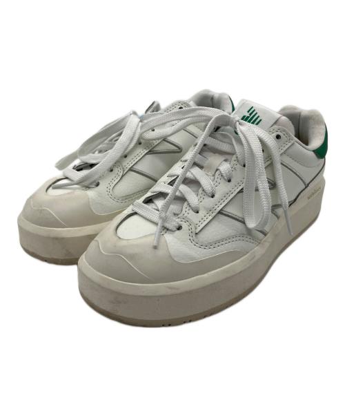 NEW BALANCE（ニューバランス）NEW BALANCE (ニューバランス) ローカットスニーカー ホワイト×グリーン サイズ:22.5cmの古着・服飾アイテム