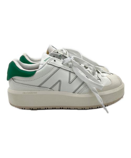 NEW BALANCE（ニューバランス）NEW BALANCE (ニューバランス) ローカットスニーカー ホワイト×グリーン サイズ:22.5cmの古着・服飾アイテム