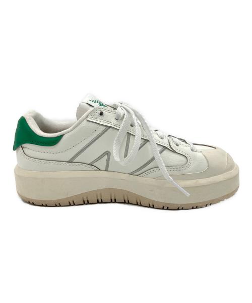 NEW BALANCE（ニューバランス）NEW BALANCE (ニューバランス) ローカットスニーカー ホワイト×グリーン サイズ:22.5cmの古着・服飾アイテム
