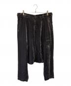 COMME des GARCONS HOMME PLUSコムデギャルソンオムプリュス）の古着「ベロアサルエルパンツ」｜ブラック