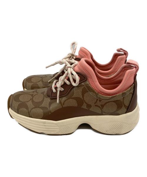 COACH（コーチ）COACH (コーチ) ランナースニーカー ブラック×ピンク サイズ:23.0cmの古着・服飾アイテム