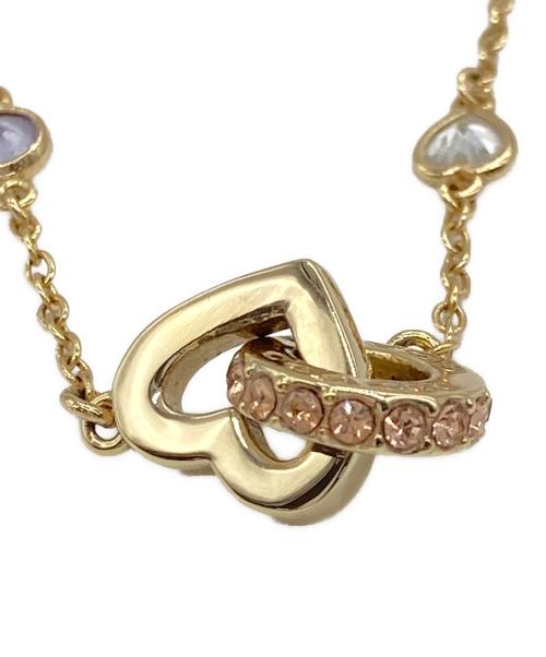 COACH（コーチ）COACH (コーチ) インターロッキングオープンハートペンダント ゴールド×ピンクの古着・服飾アイテム