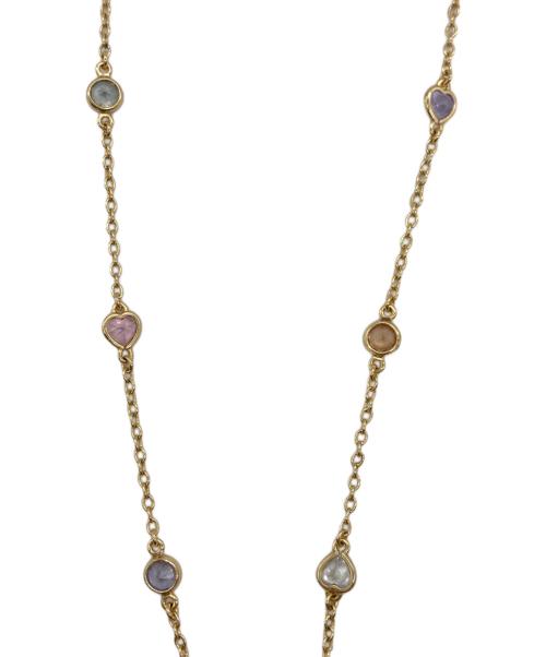 COACH（コーチ）COACH (コーチ) インターロッキングオープンハートペンダント ゴールド×ピンクの古着・服飾アイテム