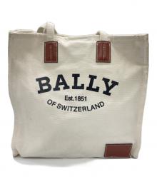 BALLY（バリー）の古着「キャンバストートバッグ」｜ホワイト×ブラック