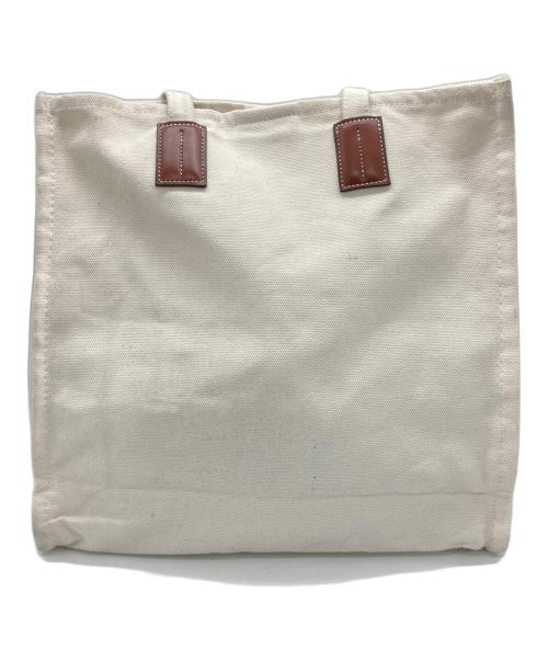 BALLY（バリー）BALLY (バリー) キャンバストートバッグ ホワイト×ブラックの古着・服飾アイテム