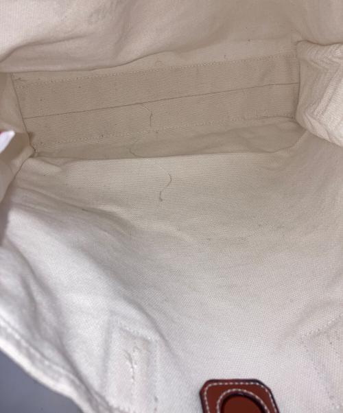 BALLY（バリー）BALLY (バリー) キャンバストートバッグ ホワイト×ブラックの古着・服飾アイテム