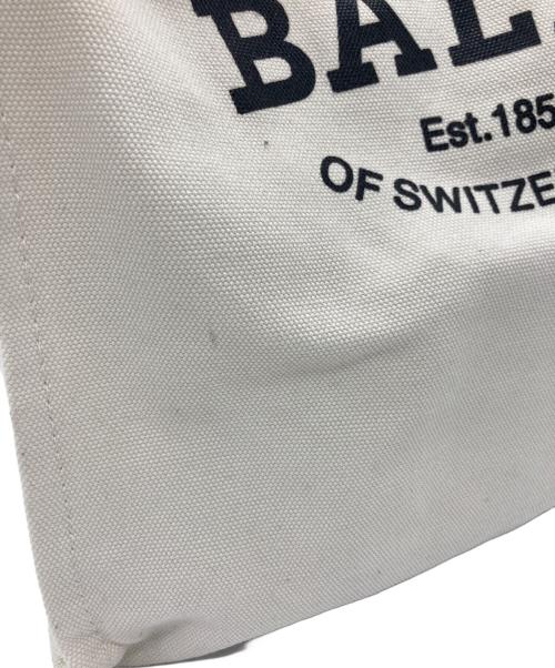 BALLY（バリー）BALLY (バリー) キャンバストートバッグ ホワイト×ブラックの古着・服飾アイテム